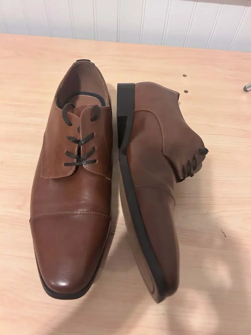 Call It Spring Cognac Cap Toe Derby Dress Shoes